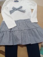 Conjunto menina_Legging + camisola laço azul/vermelho - Image 3