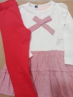 Conjunto menina_Legging + camisola laço azul/vermelho - Image 4