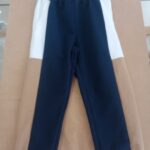 Calça malha_castanha e azul