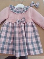 Vestido bebé com laço de cabelo
