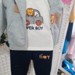 Conjunto menino casaco capuz
